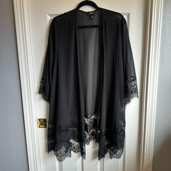 GUC Torrid Chiffon Lace Kimono Sz 1/2 - Picture 4 of 5